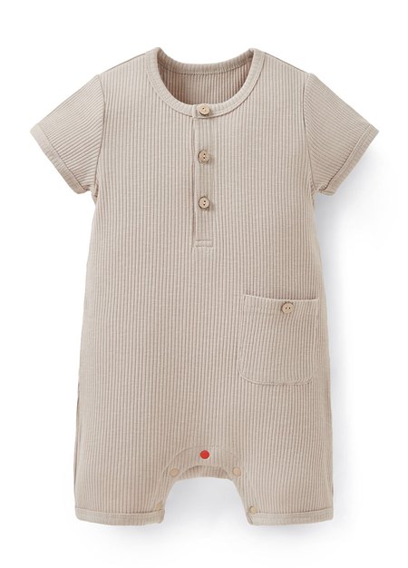 BABY坑條連身包屁衣