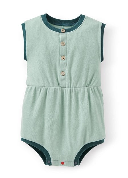 BABY撞色剪接連身包屁衣