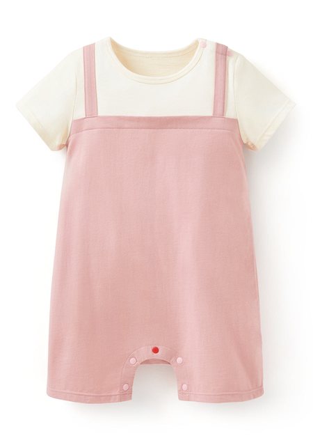 BABY假兩件吊帶連身包屁衣