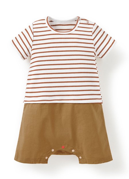 BABY 假兩件剪接連身包屁衣