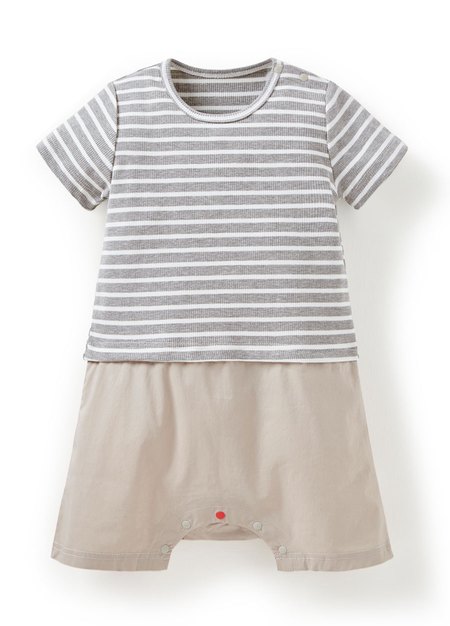 BABY 假兩件剪接連身包屁衣