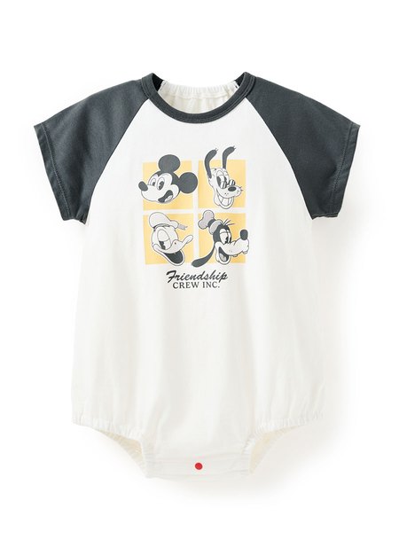 BABY 迪士尼棉質拉克蘭寬鬆包屁衣-米奇與好朋友