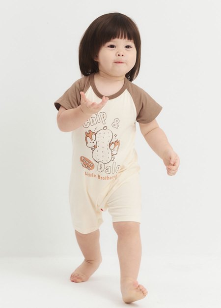 BABY迪士尼棉質拉克蘭連身包屁衣-奇奇蒂蒂