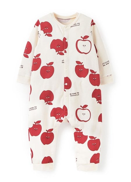 BABY長袖連身衣-蘋果
