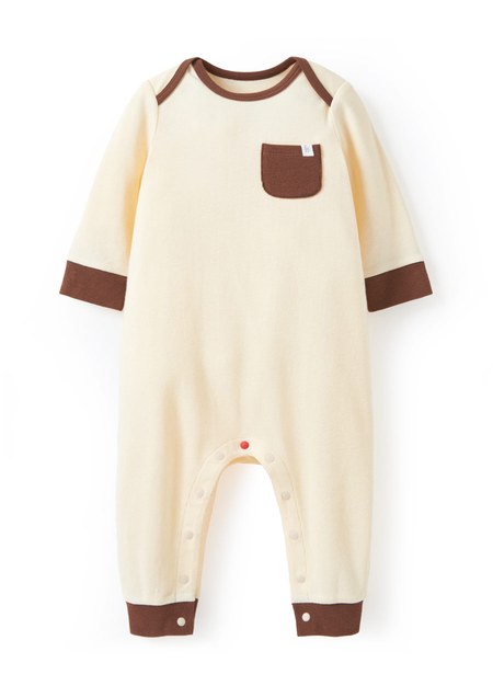 BABY Q彈配色長袖連身衣