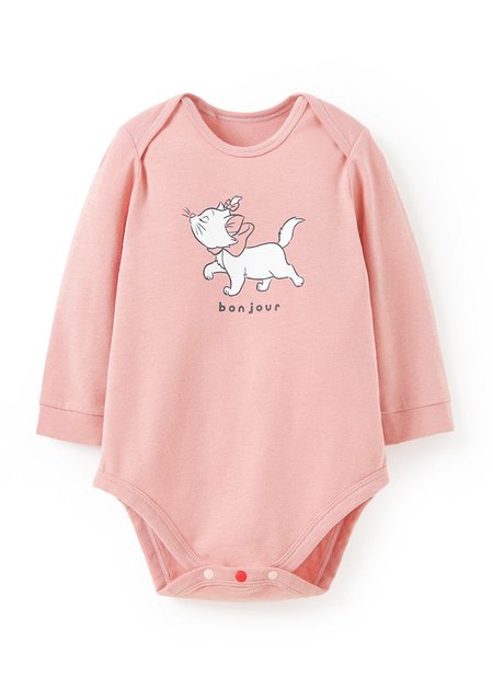 BABY迪士尼蓄熱保溫長袖包屁衣-瑪麗貓