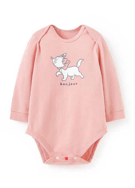 BABY迪士尼蓄熱保溫長袖包屁衣-瑪麗貓