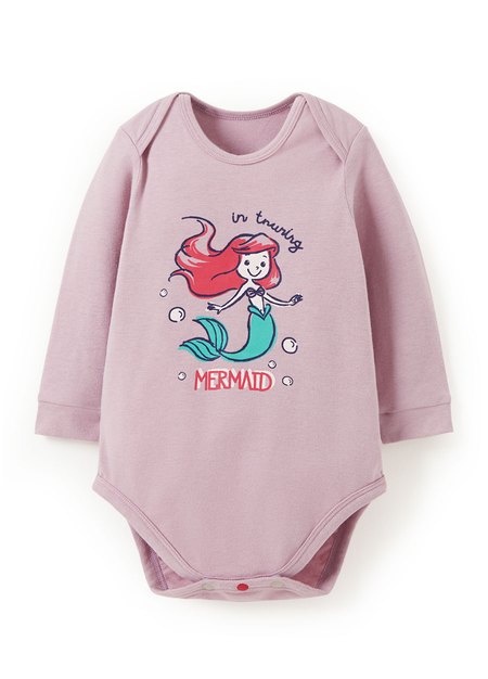 BABY迪士尼蓄熱保溫長袖包屁衣-小美人魚