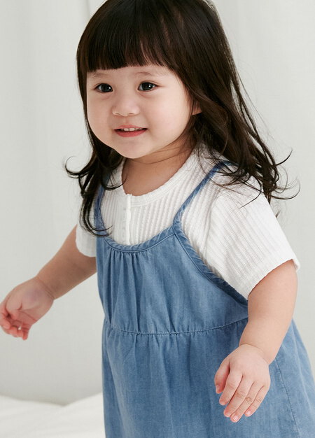 BABY假兩件吊帶包屁洋裝