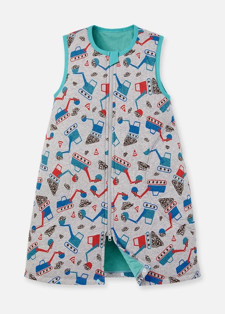 抗菌防踢被(薄款3Y)拉鍊款-挖土機