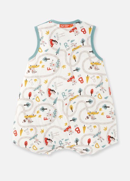 抗菌防踢被(薄款0-24M)釦子款-森林碰碰車