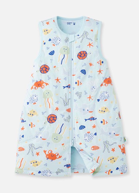 抗菌防踢被(薄款3Y)拉鍊款-海洋生物