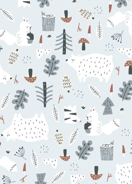 抗菌防踢被(薄款3Y)拉鍊款-森林家族