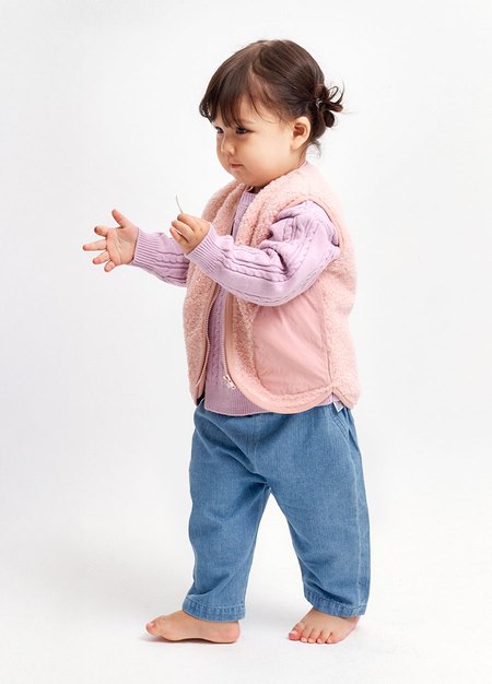 BABY刷毛拼接背心