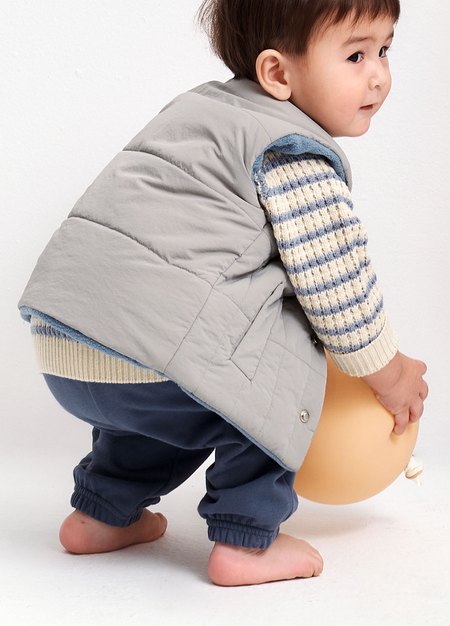 BABY壓紋雙面穿鋪棉背心