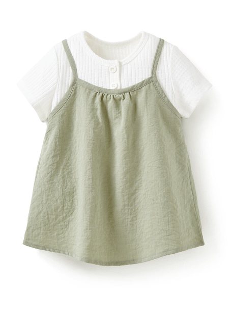 BABY假兩件細肩帶洋裝