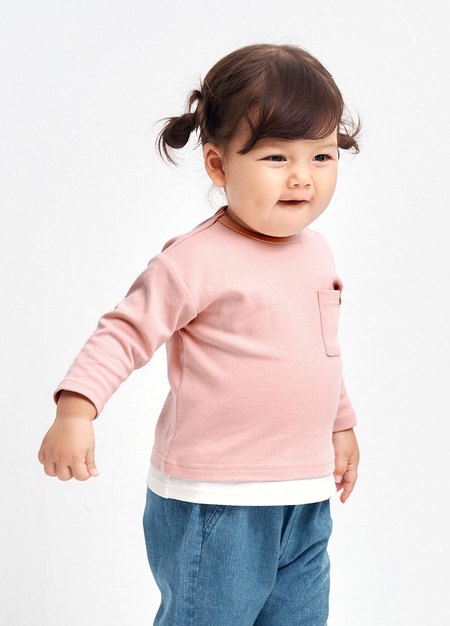 BABY假兩件長袖T恤