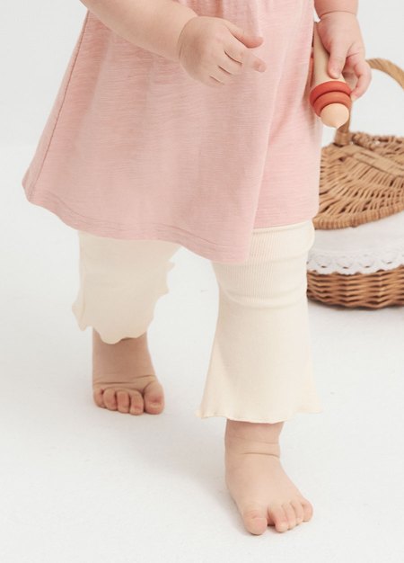 BABY Q彈棉質喇叭褲(10分)