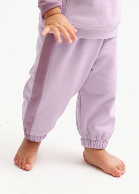 BABY撞色剪接束口褲