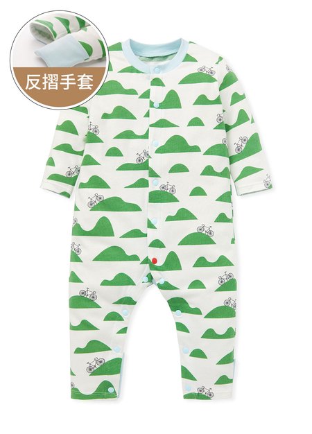 新生兒長袖連身衣-腳踏車