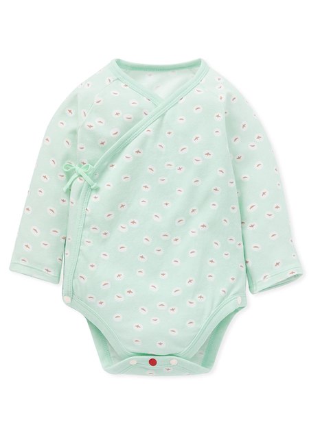 BABY Q彈棉質長袖包屁衣(2入)-薏仁