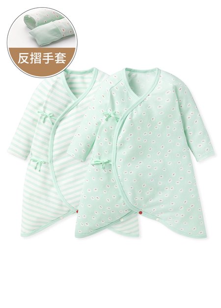 新生兒Q彈棉質蝴蝶衣(2入)-薏仁