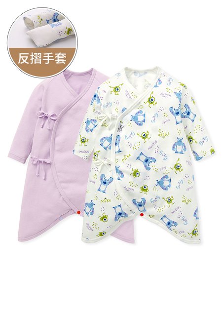 新生兒Q彈棉質蝴蝶衣(2入)-怪獸大學