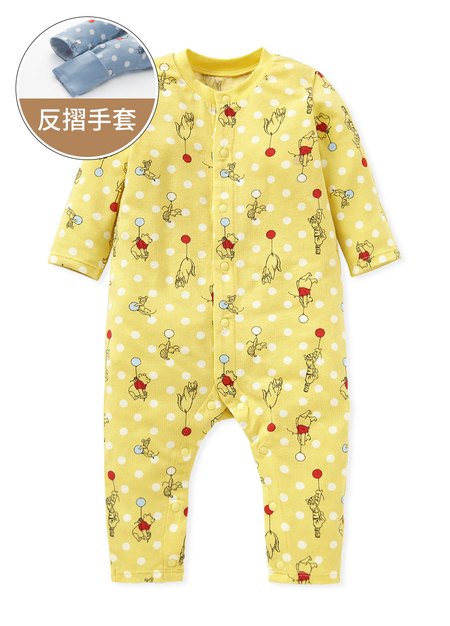 新生兒長袖連身衣-氣球維尼