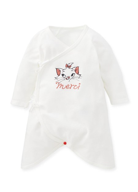 新生兒迪士尼Q彈棉質蝴蝶衣-瑪麗貓-米色2