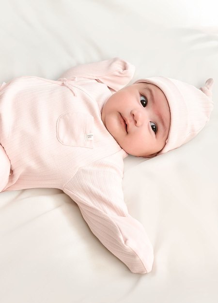 新生兒百褶羅紋蝴蝶衣(附帽子)