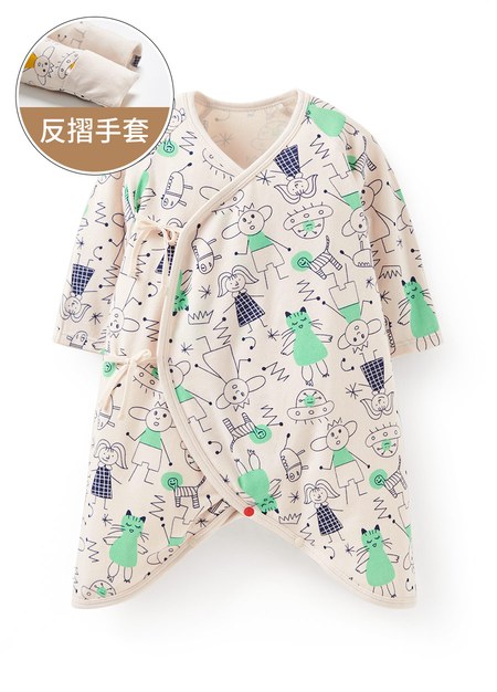 新生兒Q彈棉質蝴蝶衣-童趣線條