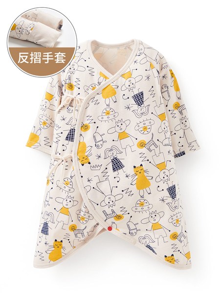 新生兒Q彈棉質蝴蝶衣-童趣線條