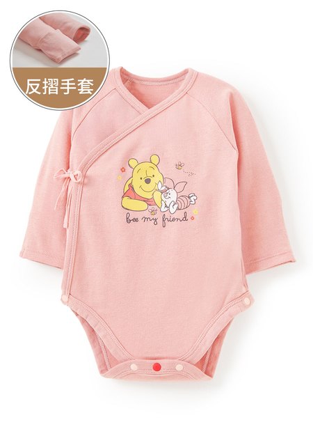 新生兒迪士尼蓄熱保溫長袖包屁衣-維尼與小豬
