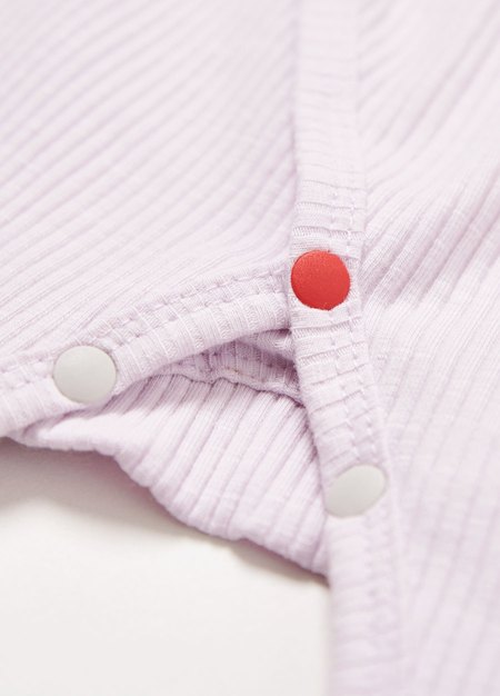 新生兒坑條短袖連身包屁衣