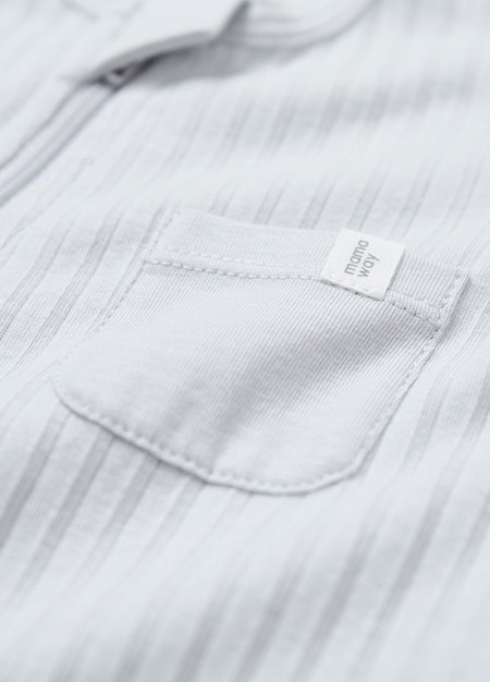 新生兒百褶羅紋雙拉鍊長袖連身衣(附帽子)