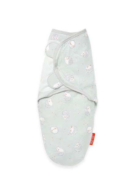 蠶寶寶包巾組 2入-刺蝟寶寶-灰藍2
