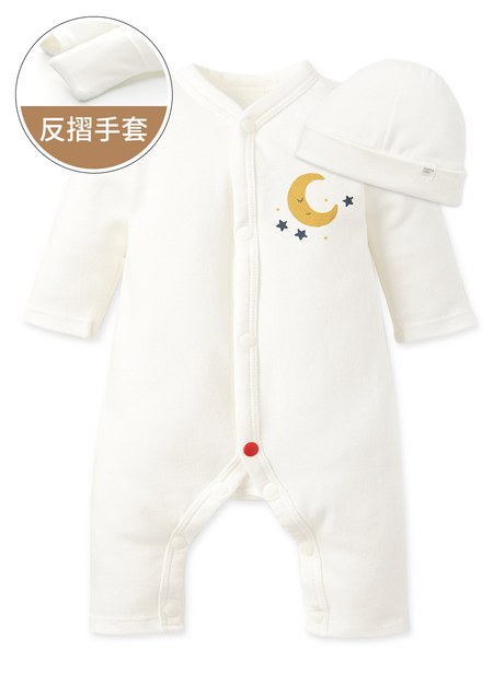 早產兒長袖連身衣(附帽子)