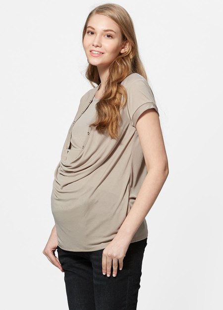 冰絲垂領孕婦裝.哺乳衣