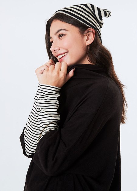 寬鬆垂領假兩件孕哺罩衫