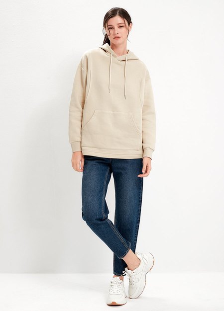 連帽刷毛寬鬆孕哺上衣