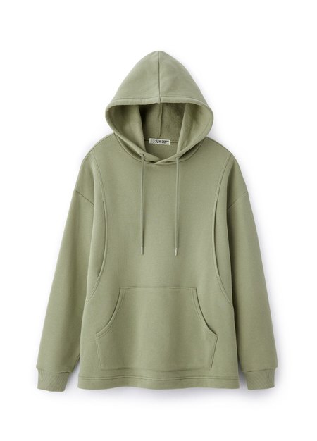 連帽刷毛寬鬆孕哺上衣