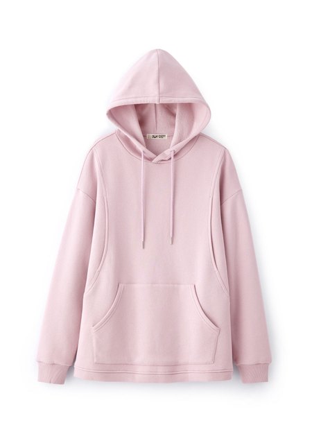 連帽刷毛寬鬆孕哺上衣