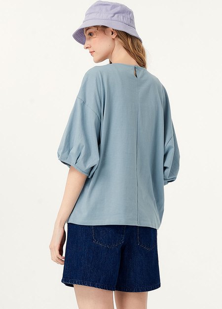 純棉泡泡袖孕哺上衣