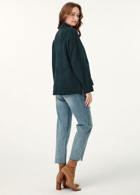 質感柔軟中高領孕哺針織衫