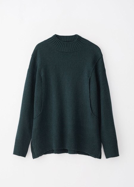 質感柔軟中高領孕哺針織衫