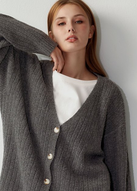 V領開襟孕哺針織衫(兩穿)