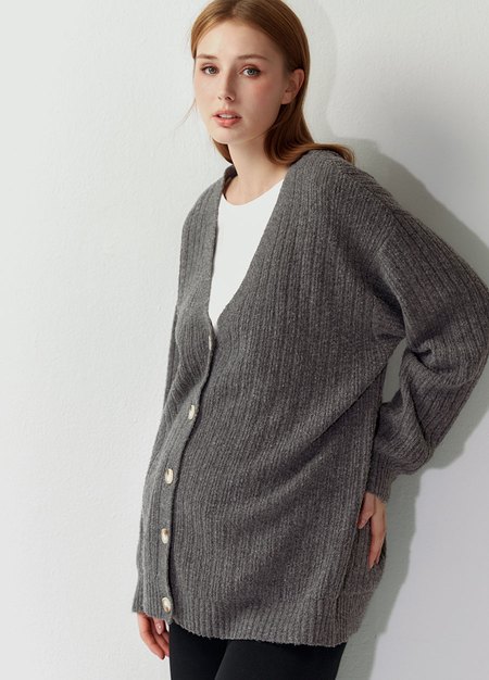 V領開襟孕哺針織衫(兩穿)