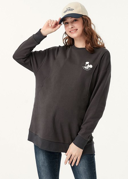 迪士尼普普花米奇長版孕哺上衣