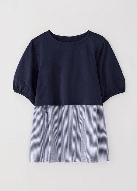 異材質拼接傘襬孕哺上衣