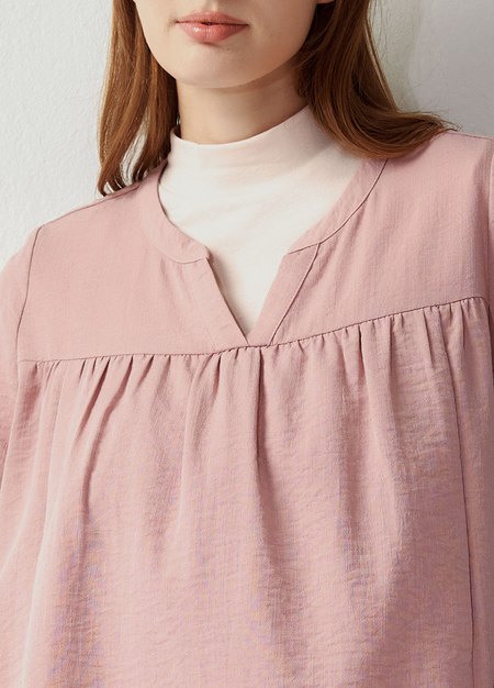 小V領細褶孕哺上衣